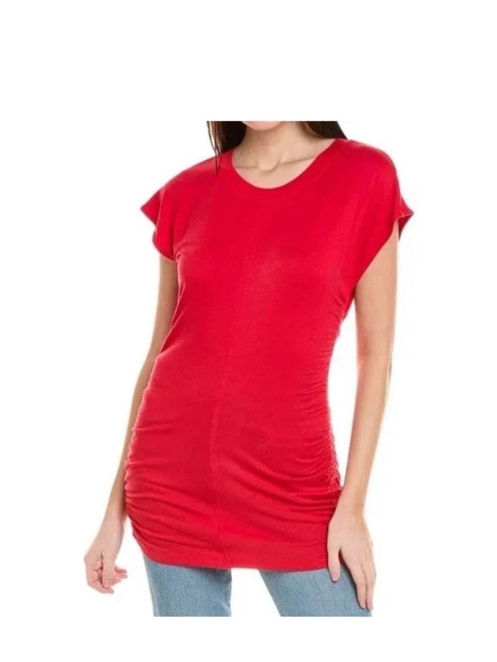 Cabi Whistle Tunic size Small NWOT
Red Ruched Short-Sleeve Women’s Top